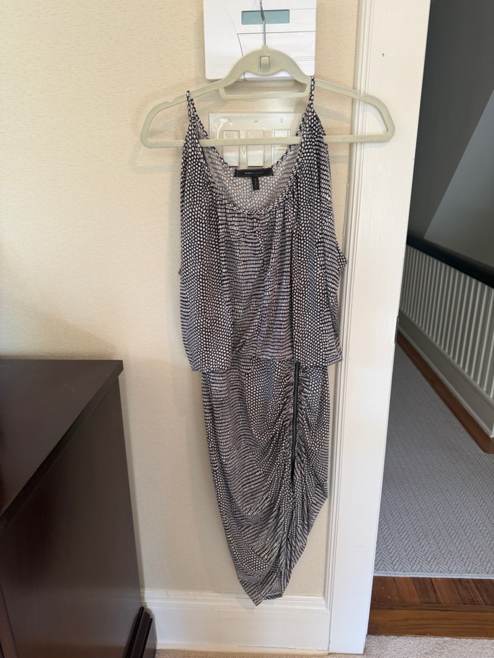 Black and brown Pattern Midi Dress